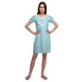 thumbnail image 2 of Moomaya Chemise de Nuit à Manches Courtes Imprimée pour Femmes, Col Rond, en Coton, Vêtement de Nuit, 2 of 5