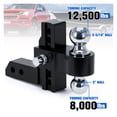 thumbnail image 2 of Adjustable Trailer Hitch 2" Receiver 6" Drop/Rise Drop Hitch 12500 LBS GTW Ball Mount 2" 2-5/16" Dual Towing Ball Double Locks ,Weatherproof Double Locking Hitch Pin, 2 of 6
