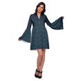 thumbnail image 1 of Moomaya Robe à Manches Longues Évasées pour Femmes, Décontractée, Imprimée, d'Été, Plissée, Kurta, 1 of 6