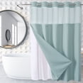 thumbnail image 4 of Birdeem Anneaux de Rideau de Douche, Rideaux de Douche pour Salle de Bain, Rideau de Douche Anneau Double Grand Uni à Étoiles Pleines Réversible pour Salles de Bain, Rideaux de Douche en Tissu Polyester Robuste, Rideaux de Douche pour Salle de Bain, 4 of 5