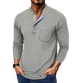 thumbnail image 2 of zfhfof Mens Henley Shirts Fall Fashion Long Sleeve Casual Basic T Shirt 3 Button Pocket Classic Lightweight Cotton Tee Tops, 2 of 7