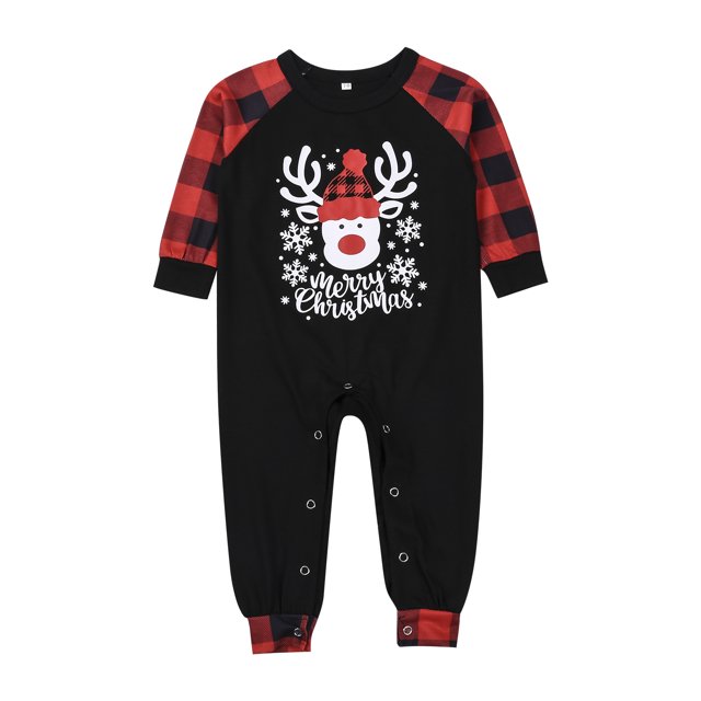 xiaxaixu Hauts Imprimés Faon et Pantalons à Carreaux Pyjamas Parent-Enfant