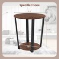 thumbnail image 3 of Costway Table d'Extrémité Industrielle Table d'Appoint de Canapé Table de Nuit avec Tablette de Rangement et Cadre en Métal, 3 of 10