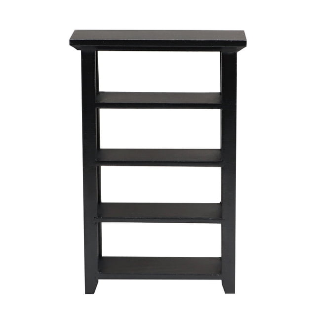Milisten Mini Wooden Bookcase Simulation Book Shelf Mini House Furnishing Supply