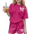 thumbnail image 1 of Robe d'Été à Manches Courtes Haut à Manches Courtes et Short Ensemble Deux Pièces pour Enfants Mignonne Détente d'Été Col Rond, 1 of 6