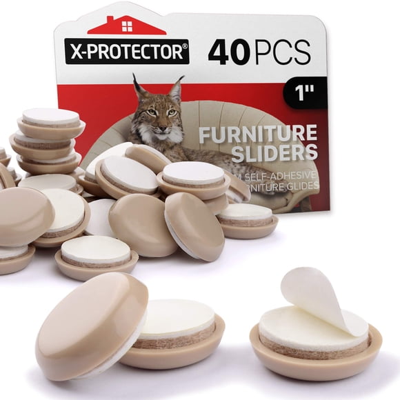 Chair Sliders X-PROTECTOR - Furniture Sliders 40 pcs Carpet Sliders 1 - The Best Furniture Moving Pads - Premium Chair Leg Floor Protectors - Slide Effortlessly with Chair Pads & Protect Your Floor!