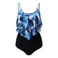 thumbnail image 2 of Pisexur Swimsuits for Women Two Piece Bathing Suits Ruffled Flounce Top with High Waisted Bottom Bikini Set, 2 of 3