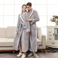 thumbnail image 3 of Gift TIMIFIS Mens Womens Robe Soft Plush Fleece Hooded Bathrobe, Full Length Long Warm Lounge Robe Spa Bath Robe with Hood pring/Summer, 3 of 6