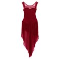 thumbnail image 4 of Miaeowve Robe de Danse Sans Manches en Tulle pour Filles, Ourlet Asymétrique, Bourgogne 8, 4 of 7