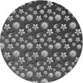 thumbnail image 1 of Ahgly Company Machine Washable Indoor Round Transitional Dark Gray Black Area Rugs, 3' Round, 1 of 7