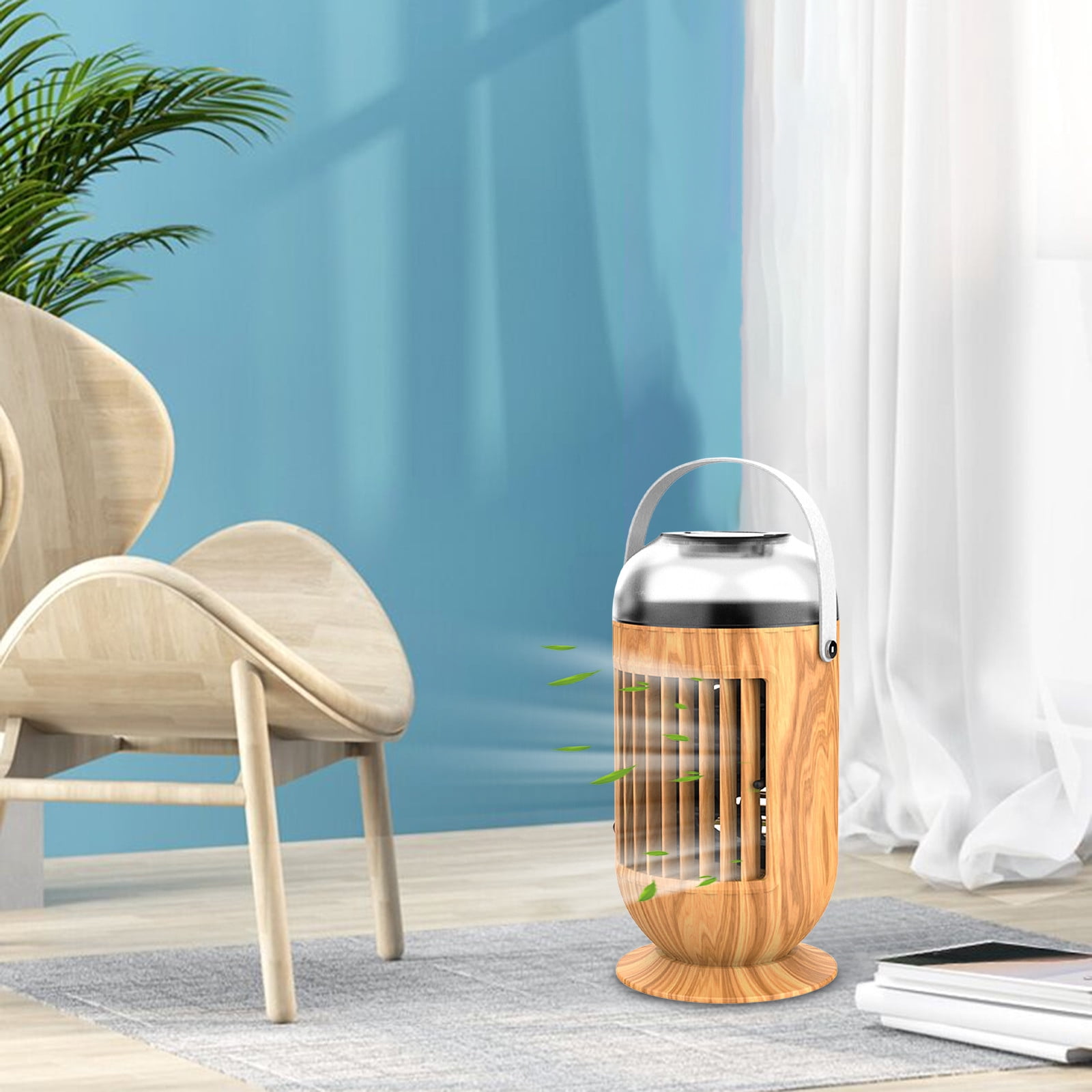 Wamans Portable Air Conditioner Usb Rechargeable Portable Mini Cooling Fan Portable Conditioner Usb Conditioner with 3-Speed with Led for Home Office Bedroom