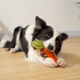 thumbnail image 3 of Bite Resistant Sound Producing Rubber Toys Eething Stick Carrots 2 Colors Pink/Orange, 3 of 16