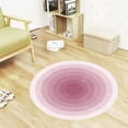 thumbnail image 4 of Fridja Pink Round Area Rug 15.74" for Bedroom, Machine Washable, Solid Color Soft Cozy Circle Rugs for Kids Room, Living Room Decor, Cute Carpet for Nursery Playroom Dorm Baby Teens, 4 of 6