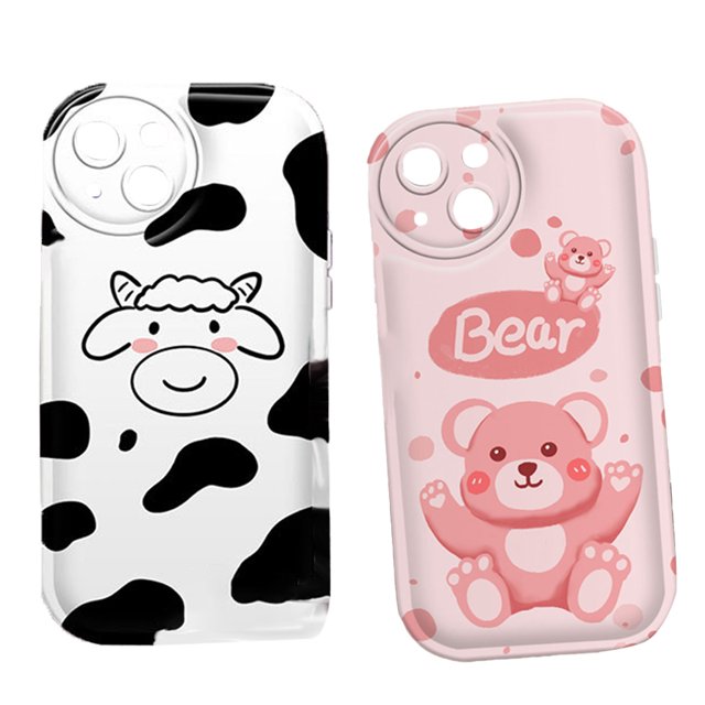 2 Pcs Étui Mignonnes Dessin Animé, Coussin d'Air Animal TPU Compatible avec iphone14
