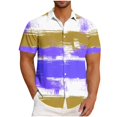 thumbnail image 1 of Styesk T-Shirts pour Homme Mode Décontractée Imprimé Poche Bouton Manches Courtes Col Rabattu Blouse Chemise, 1 of 5