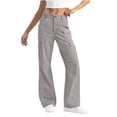 thumbnail image 2 of LOVZFMLL Pantalon pour Femme, Salopette Décontractée Unie Taille Haute d'Extérieur avec Poches Gris, m, 2 of 8