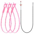thumbnail image 1 of Unique Bargains Outil de Débouchage de Drain 0,9m en Acier Inoxydable & 3 Pcs PP Débouchage Rose, 1 of 4