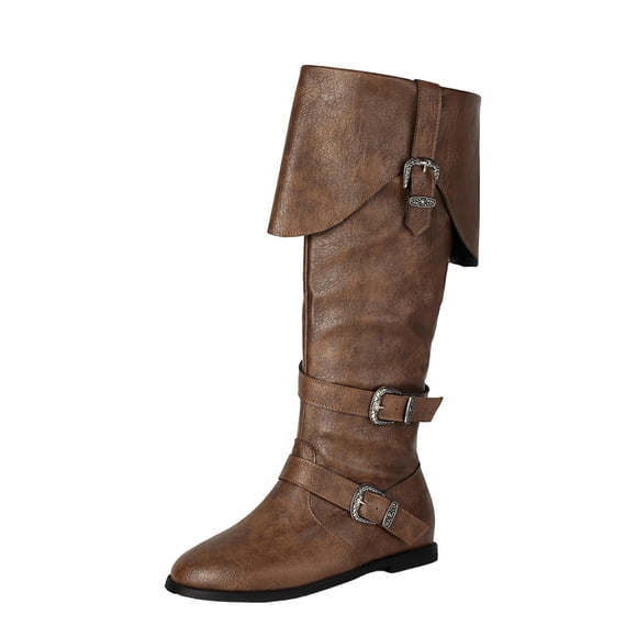 LOVZFMLL Boots for Women Mid Calf Chelsea Boots Side Zipper Round Toe Slip Resistant Flat Heel Low Casual Fall Winter Shoes