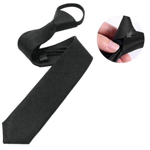 Cravates pour Hommes et Garçons, Couleur Unie, Fermeture Éclair, Couvre-Cou pour Tenues de Bureau Décontractées, Fêtes, Mariages et Clubs