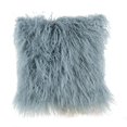thumbnail image 1 of Sea Blue Mongolian Lamb Fur With Microgel Feather Like Insert Pillow, 1 of 1
