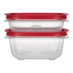 Rubbermaid 4.92- and 7.81-Cup EasyStore Square Food Storage Containers with Lids, 2 Pack