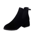 thumbnail image 2 of LSLJS Bottes d'Automne Hiver pour Femmes Couleur Unie Talon Épais Bottes Courtes Mi-Hautes Bout Rond, Bottines & Bottillons pour Femmes, Bottes pour Femmes, 2 of 7