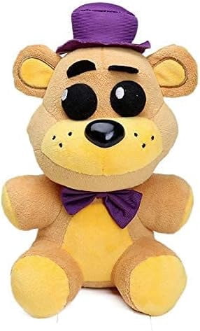 10 inch Cute Night Plush - Purple Hat Golden Freddy Plush Toys - Adorable Withered Bear Stuffed Fredbear Boys