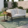 thumbnail image 1 of HOMETRENDS Sienna Adjustable Steel Outdoor Daybed with Cushions, White, 1 of 11