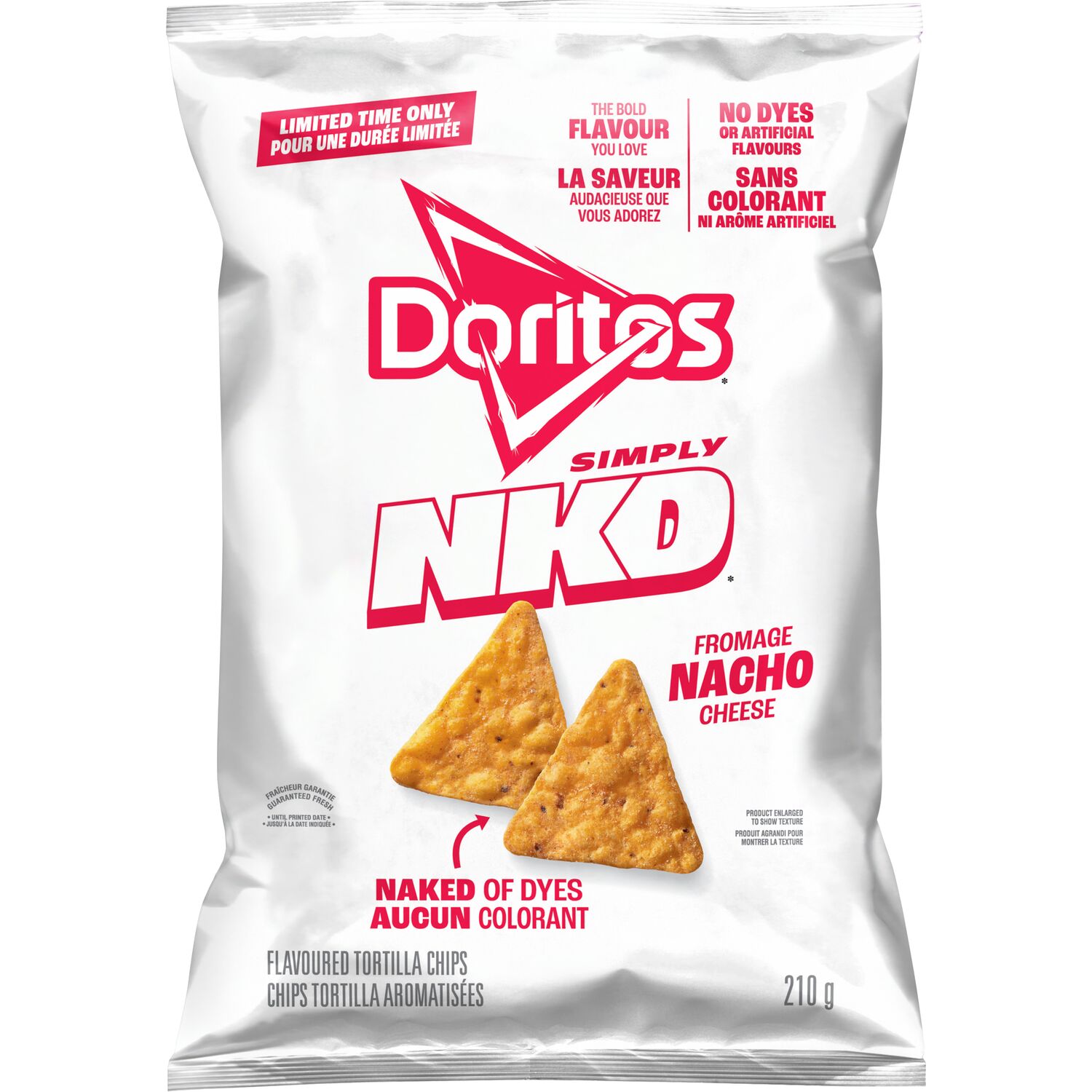 Doritos Simply NKD chips tortilla aromatisées Fromage nacho.