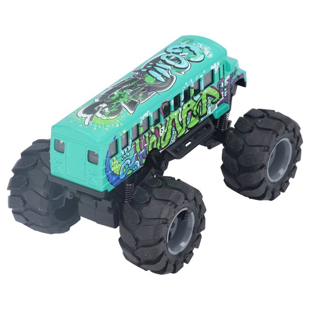 School Bus Pull Back Toy, 1:43 Scale Bus Car Model Alloy Large Wheels High Simulation Pull Back School Bus Toy