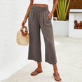 thumbnail image 5 of VEKDONE Womens Cotton Linen Capris Pants Coffee S, 5 of 5