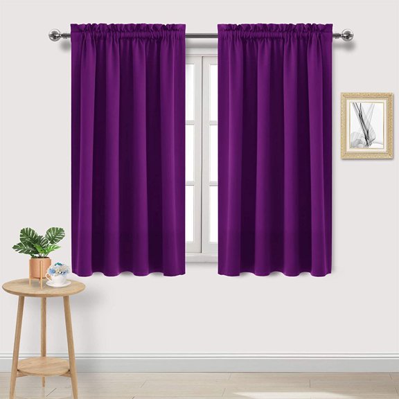 TopLLC Rideaux Occultants, Rideaux pour Chambre Rideaux Isolation Thermique Économie d'Énergie Rideaux pour Chambre et Cuisine Rideaux Scandinaves Couleur Unie Soie Noire Rideaux Occultants