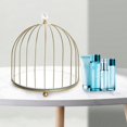 thumbnail image 3 of Bird cage makeup organizer storage shelf iron type container for desktop vanity 20x21cm, 3 of 8