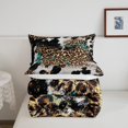 thumbnail image 4 of Leopard Print Kids Comforter Set King Size,Boys Girls Adults Bedroom Decor,Black White Cow Texture Down Comforter,Abstract Animals Skin Bedding Set,Rustic Farmhouse Duvet Insert, 4 of 6