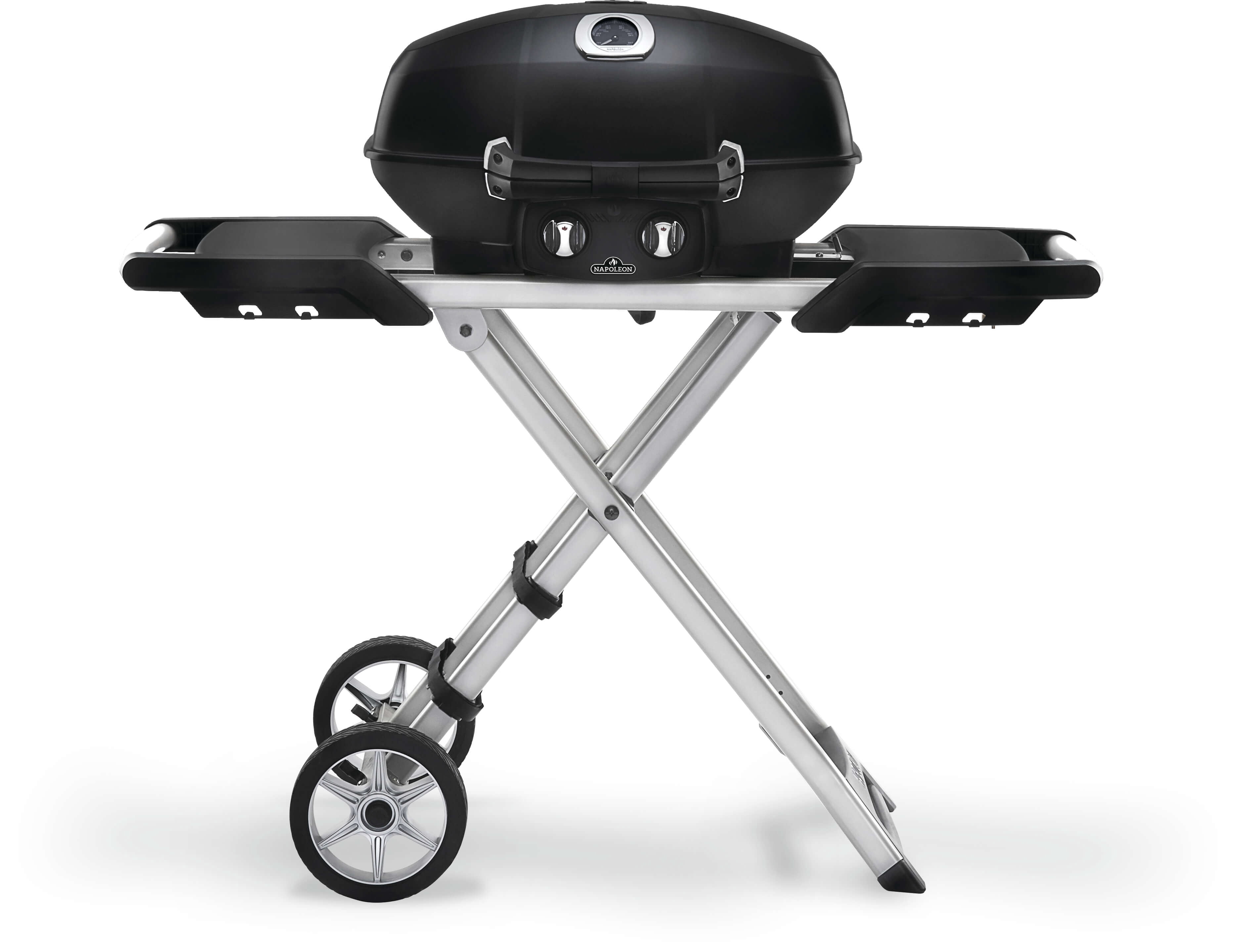 Napoleon TravelQ PRO285X Portable Propane Gas BBQ Grill with Scissor Cart, Black