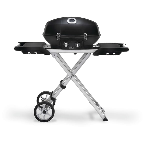 Napoleon TravelQ PRO285X Portable Propane Gas BBQ Grill with Scissor Cart, Black