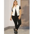 thumbnail image 3 of GRACE & GRANDEUR Women's Plus Jeans Jacket Vest Fall Button Down Denim Jacket White 2X, 3 of 6