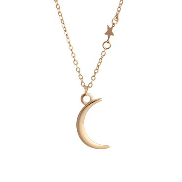 fashionhome Collier Lune Étoile Chaîne en Alliage Pendentif Croissant Bijoux pour Femmes Accessoires de Cou Cadeau d'Anniversaire