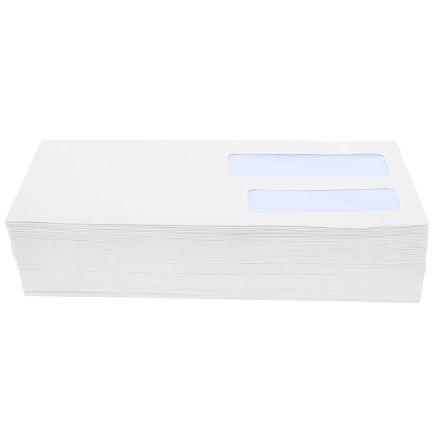 100pcs Self Seal Security Envelopes for Business Checks Double Window Mailers for Document Mailing White Secure Business Envelopes