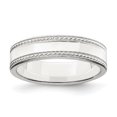 thumbnail image 1 of 925 Sterling Silver 5mm Design Edge Size 7 Band Ring, 1 of 2