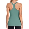 thumbnail image 3 of Women's Ribbed Workout Tank Tops with Built in Bra Racerback Athletic Top, 3 of 6