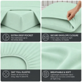 thumbnail image 3 of Comfy Bamboo World Series 4pc Microfiber Sheet Set, Full Size Bedsheet, Light Green, 3 of 6