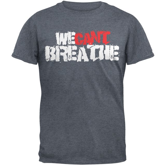 We Can't Breathe Grunge Heather Grey Adult T-Shirt