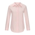 thumbnail image 1 of AherBiu Linen Shirts for Women Button down Long Sleeve Lapel Tops Work Office Classic Casual Solid Blouses, 1 of 9