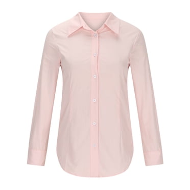 AherBiu Chemises en Lin pour Femmes à Boutons Manches Longues Col à Revers Hauts Travail Bureau Classique Décontracté Blouses Unies