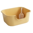 thumbnail image 4 of Open Top Pet Litter Tray Cat Litter Box High Sided Easy to Clean Extra Large Yellow, 4 of 9