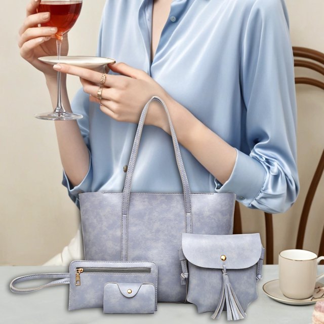 Matoen Fashionable Women's Bags Retro Large Capacity Multi Functional Bag Four Piece Set Handbag Shoulder Crossbody Bags Combining Practicality and Fashion