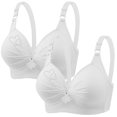 thumbnail image 2 of Bras for Women, 2PCS Womans Printing Gathered Together Large Size Daily Bra Underwear No Rims, 2 of 6