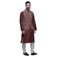thumbnail image 2 of Atasi Ensemble de Pyjama Kurta Churidar Ethnique avec Veste Nehru Imprimée pour Hommes, 2 of 3