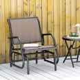 thumbnail image 2 of Outsunny Patio Glider, Metal Frame Outdoor Glider Chair, Brown, 2 of 10